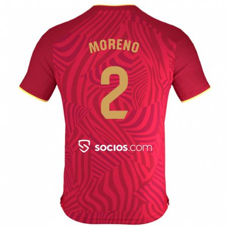 Kandiny Homme Maillot Jorge Moreno #2 Rouge Tenues Extérieur 2023/24 T-Shirt