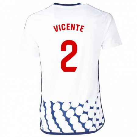 Kandiny Homme Maillot David Vicente #2 Blanc Tenues Extérieur 2023/24 T-Shirt
