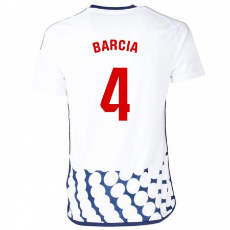 Kandiny Homme Maillot Sergio Barcia #4 Blanc Tenues Extérieur 2023/24 T-Shirt