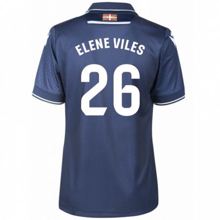 Kandiny Homme Maillot Elene Viles Odriozola #26 Marin Tenues Extérieur 2023/24 T-Shirt
