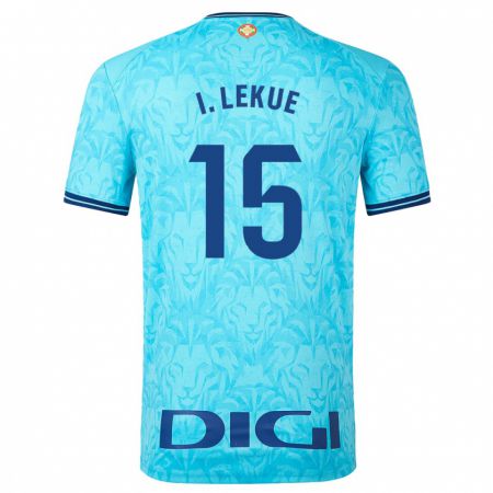 Kandiny Homme Maillot Iñigo Lekue #15 Bleu Ciel Tenues Extérieur 2023/24 T-Shirt