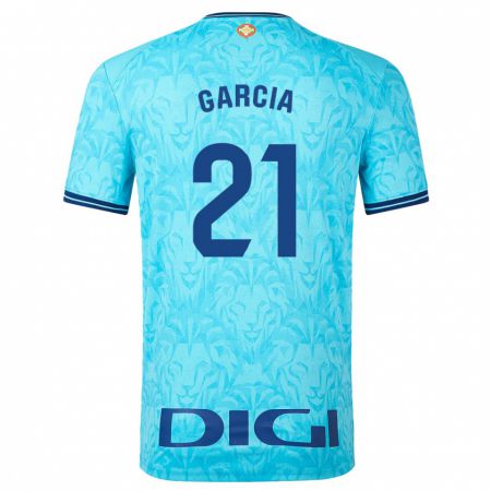 Kandiny Homme Maillot Beñat García #21 Bleu Ciel Tenues Extérieur 2023/24 T-Shirt