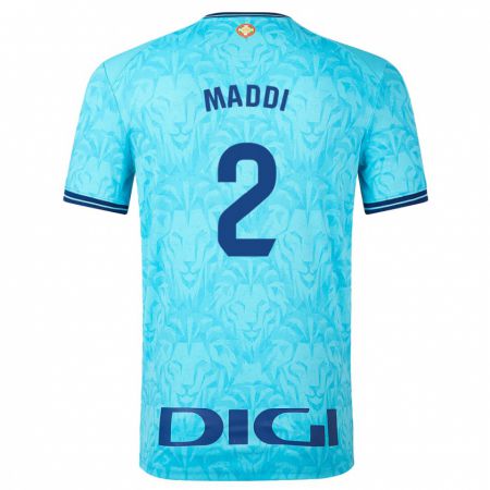 Kandiny Homme Maillot Maddi Torre Larrañaga #2 Bleu Ciel Tenues Extérieur 2023/24 T-Shirt