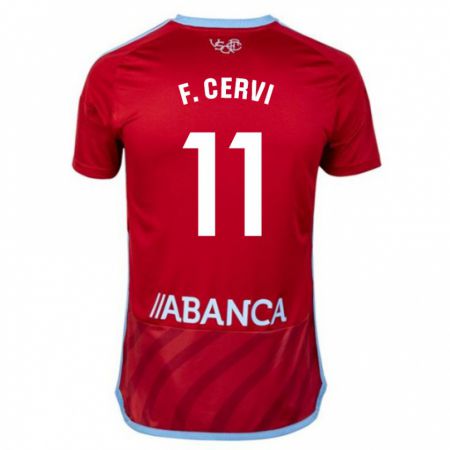 Kandiny Homme Maillot Franco Cervi #11 Rouge Tenues Extérieur 2023/24 T-Shirt