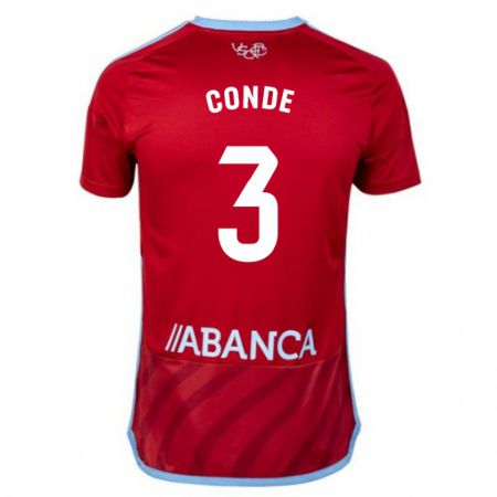 Kandiny Homme Maillot Martín Conde #3 Rouge Tenues Extérieur 2023/24 T-Shirt