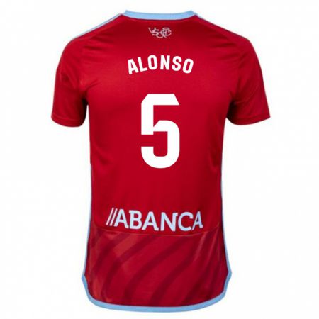Kandiny Homme Maillot Gael Alonso #5 Rouge Tenues Extérieur 2023/24 T-Shirt