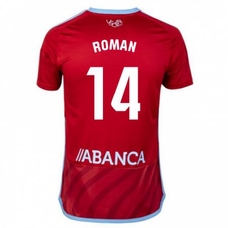 Kandiny Homme Maillot Miguel Román #14 Rouge Tenues Extérieur 2023/24 T-Shirt