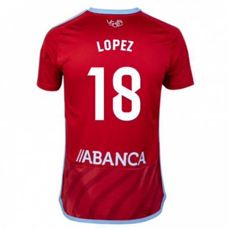 Kandiny Homme Maillot Joel López #18 Rouge Tenues Extérieur 2023/24 T-Shirt