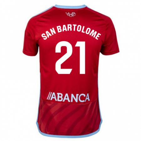Kandiny Homme Maillot Víctor San Bartolomé #21 Rouge Tenues Extérieur 2023/24 T-Shirt