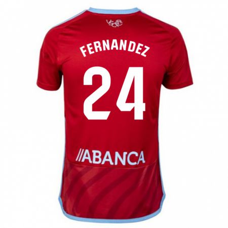 Kandiny Homme Maillot César Fernández #24 Rouge Tenues Extérieur 2023/24 T-Shirt