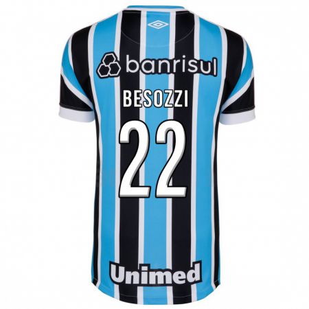 Kandiny Femme Maillot Lucas Besozzi #22 Bleu Tenues Domicile 2023/24 T-Shirt