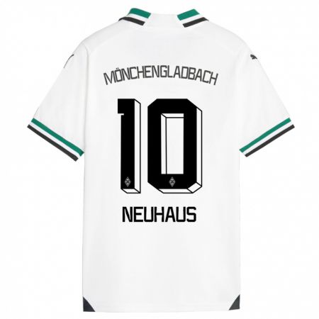Kandiny Femme Maillot Florian Neuhaus #10 Blanc Vert Tenues Domicile 2023/24 T-Shirt