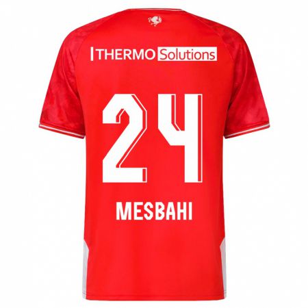 Kandiny Femme Maillot Juliën Mesbahi #24 Rouge Tenues Domicile 2023/24 T-Shirt