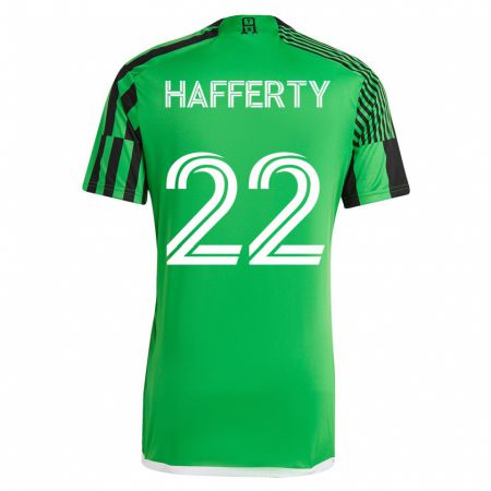 Kandiny Femme Maillot Joe Hafferty #22 Vert Noir Tenues Domicile 2023/24 T-Shirt