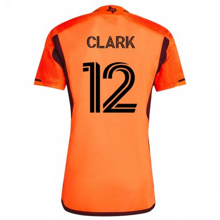 Kandiny Femme Maillot Steve Clark #12 Orange Tenues Domicile 2023/24 T-Shirt