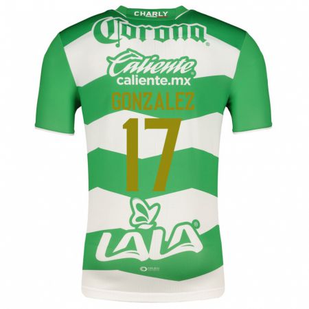 Kandiny Femme Maillot Jair González #17 Vert Tenues Domicile 2023/24 T-Shirt