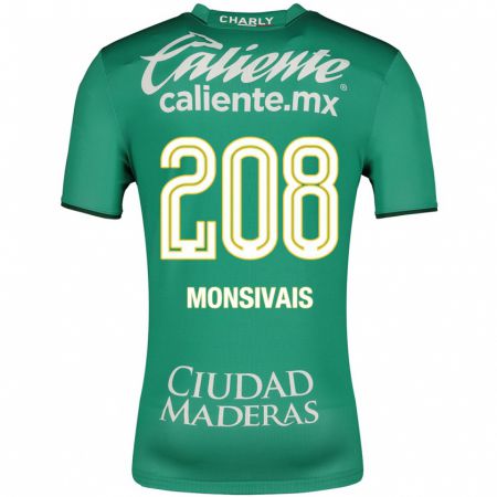 Kandiny Femme Maillot Daniel Monsivaís #208 Vert Tenues Domicile 2023/24 T-Shirt