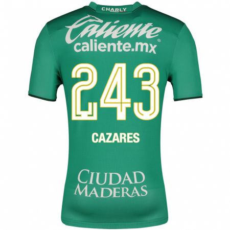 Kandiny Femme Maillot Juan Cázares #243 Vert Tenues Domicile 2023/24 T-Shirt