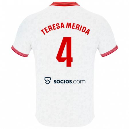 Kandiny Femme Maillot Teresa Merida #4 Blanc Tenues Domicile 2023/24 T-Shirt