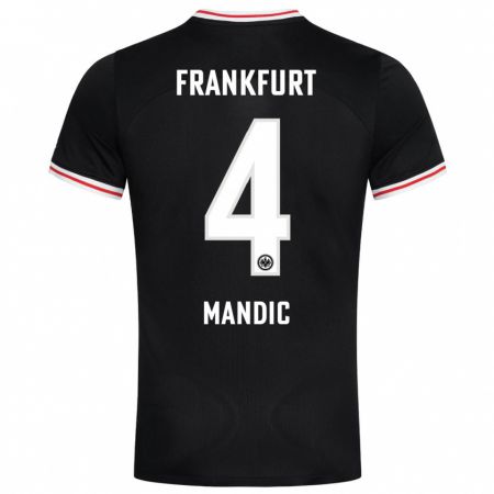Kandiny Femme Maillot Kristian Mandic #4 Noir Tenues Extérieur 2023/24 T-Shirt