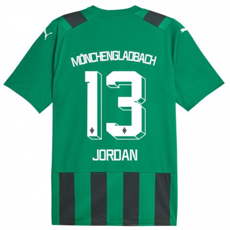 Kandiny Femme Maillot Jordan #13 Vert Noir Tenues Extérieur 2023/24 T-Shirt