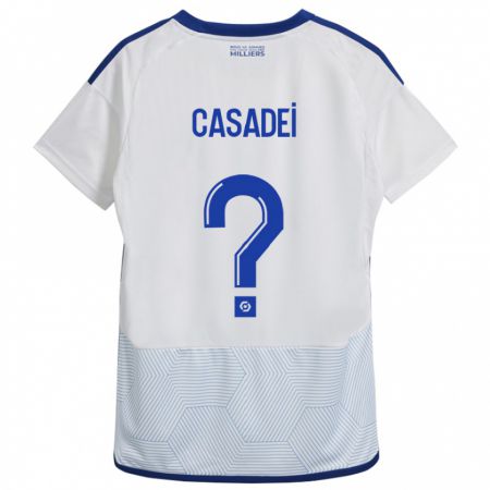 Kandiny Femme Maillot Alexis Casadei #0 Blanc Tenues Extérieur 2023/24 T-Shirt