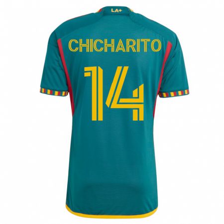 Kandiny Femme Maillot Chicharito #14 Vert Tenues Extérieur 2023/24 T-Shirt