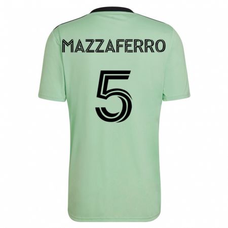 Kandiny Femme Maillot Salvatore Mazzaferro #5 Vert Clair Tenues Extérieur 2023/24 T-Shirt