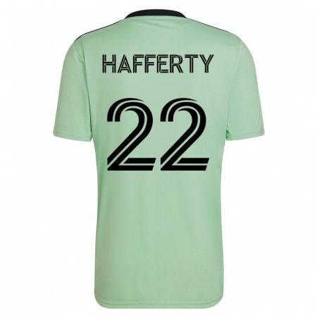 Kandiny Femme Maillot Joe Hafferty #22 Vert Clair Tenues Extérieur 2023/24 T-Shirt