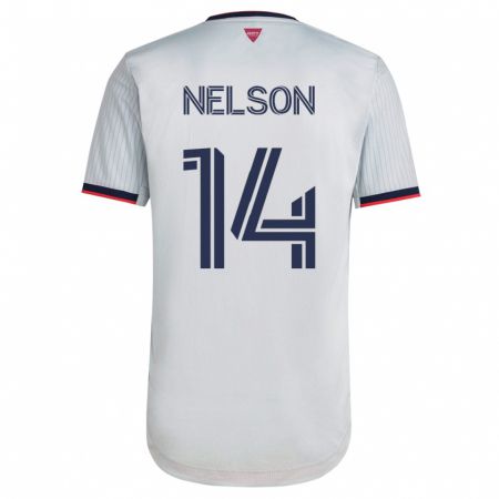 Kandiny Femme Maillot John Nelson #14 Blanc Tenues Extérieur 2023/24 T-Shirt