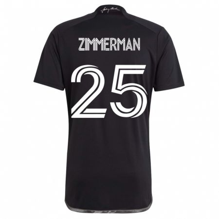 Kandiny Femme Maillot Walker Zimmerman #25 Noir Tenues Extérieur 2023/24 T-Shirt