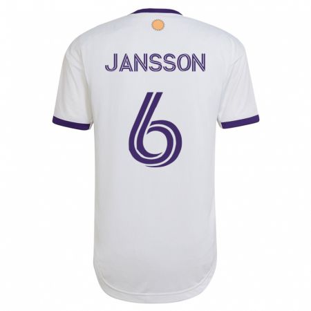 Kandiny Femme Maillot Robin Jansson #6 Blanc Tenues Extérieur 2023/24 T-Shirt