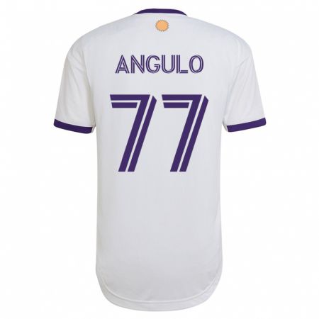 Kandiny Femme Maillot Iván Angulo #77 Blanc Tenues Extérieur 2023/24 T-Shirt