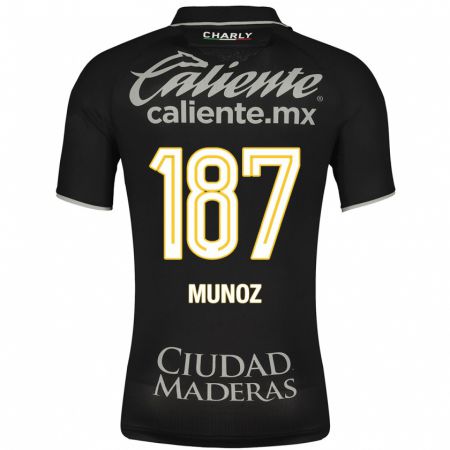 Kandiny Femme Maillot Diego Muñoz #187 Noir Tenues Extérieur 2023/24 T-Shirt