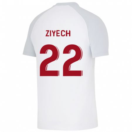Kandiny Femme Maillot Hakim Ziyech #22 Blanc Tenues Extérieur 2023/24 T-Shirt