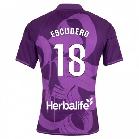 Kandiny Femme Maillot Sergio Escudero #18 Violet Tenues Extérieur 2023/24 T-Shirt