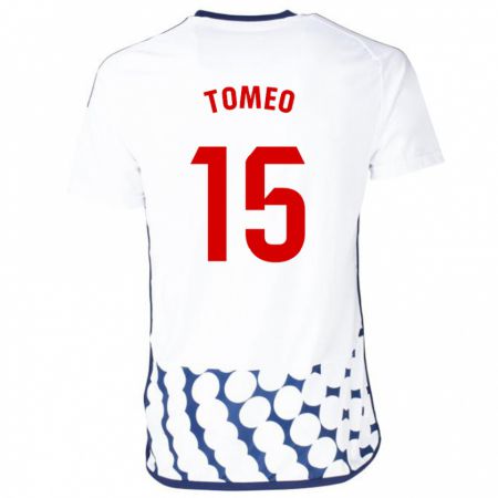 Kandiny Femme Maillot Pablo Tomeo #15 Blanc Tenues Extérieur 2023/24 T-Shirt