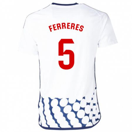 Kandiny Femme Maillot Manolo Ferreres #5 Blanc Tenues Extérieur 2023/24 T-Shirt