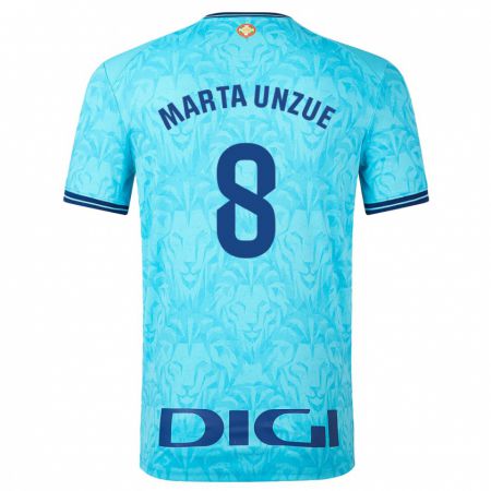 Kandiny Femme Maillot Marta Unzué Urdániz #8 Bleu Ciel Tenues Extérieur 2023/24 T-Shirt