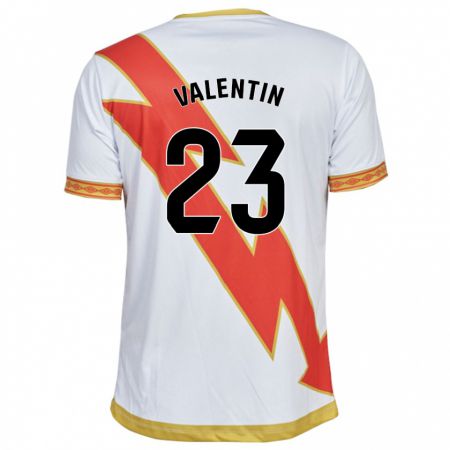 Kandiny Enfant Maillot Óscar Valentín #23 Blanc Tenues Domicile 2023/24 T-Shirt