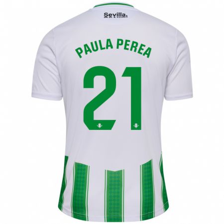 Kandiny Enfant Maillot Paula Perea Ramírez #21 Blanc Tenues Domicile 2023/24 T-Shirt