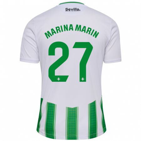 Kandiny Enfant Maillot Marina Marín #27 Blanc Tenues Domicile 2023/24 T-Shirt