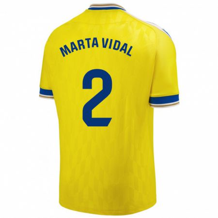 Kandiny Enfant Maillot Marta Vidal Vela #2 Jaune Tenues Domicile 2023/24 T-Shirt