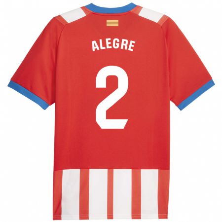 Kandiny Enfant Maillot Marc Alegre #2 Rouge Blanc Tenues Domicile 2023/24 T-Shirt