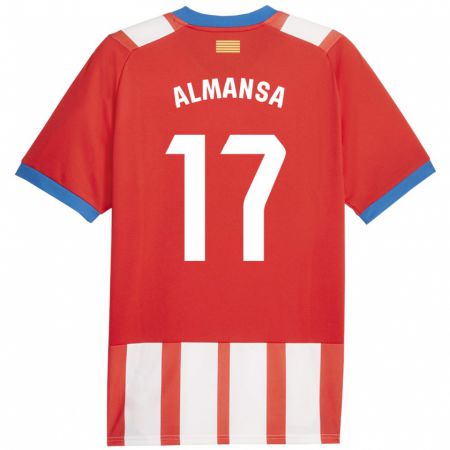 Kandiny Enfant Maillot Alex Almansa #17 Rouge Blanc Tenues Domicile 2023/24 T-Shirt