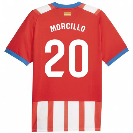 Kandiny Enfant Maillot Luis Morcillo #20 Rouge Blanc Tenues Domicile 2023/24 T-Shirt
