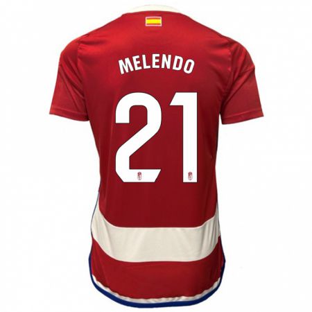 Kandiny Enfant Maillot Óscar Melendo #21 Rouge Tenues Domicile 2023/24 T-Shirt