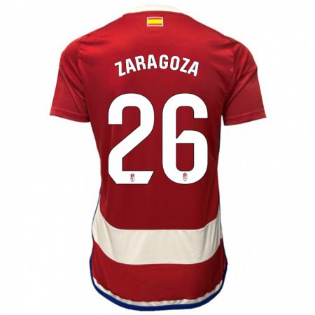 Kandiny Enfant Maillot Bryan Zaragoza #26 Rouge Tenues Domicile 2023/24 T-Shirt