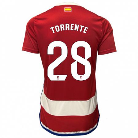 Kandiny Enfant Maillot Raúl Torrente #28 Rouge Tenues Domicile 2023/24 T-Shirt