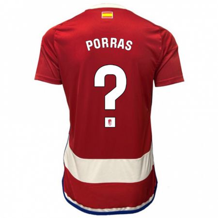 Kandiny Enfant Maillot Cristian Porras #0 Rouge Tenues Domicile 2023/24 T-Shirt